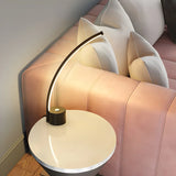 Modern Minimalist Arc Metal LED Table Lamp Bedroom Image - 18