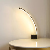 Modern Minimalist Arc Metal LED Table Lamp Bedroom Image - 3