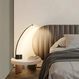 Modern Minimalist Arc Metal LED Table Lamp Bedroom Image - 7