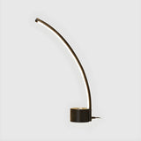 Modern Minimalist Arc Metal LED Table Lamp Bedroom Image - 8