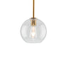 Modern Minimalist Ball Clear Glass Brass Pendant Light Image - 10