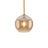 Modern Minimalist Ball Clear Glass Brass Pendant Light Image - 12