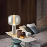 Modern Minimalist Ball Glass Shade Cone Base Table Lamp Image - 3