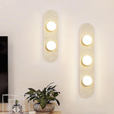 Modern Minimalist Beige Stone Wall Light Fixture Image - 1