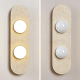 Modern Minimalist Beige Stone Wall Light Fixture Image - 10