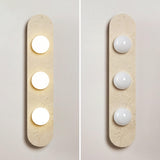 Modern Minimalist Beige Stone Wall Light Fixture Image - 11