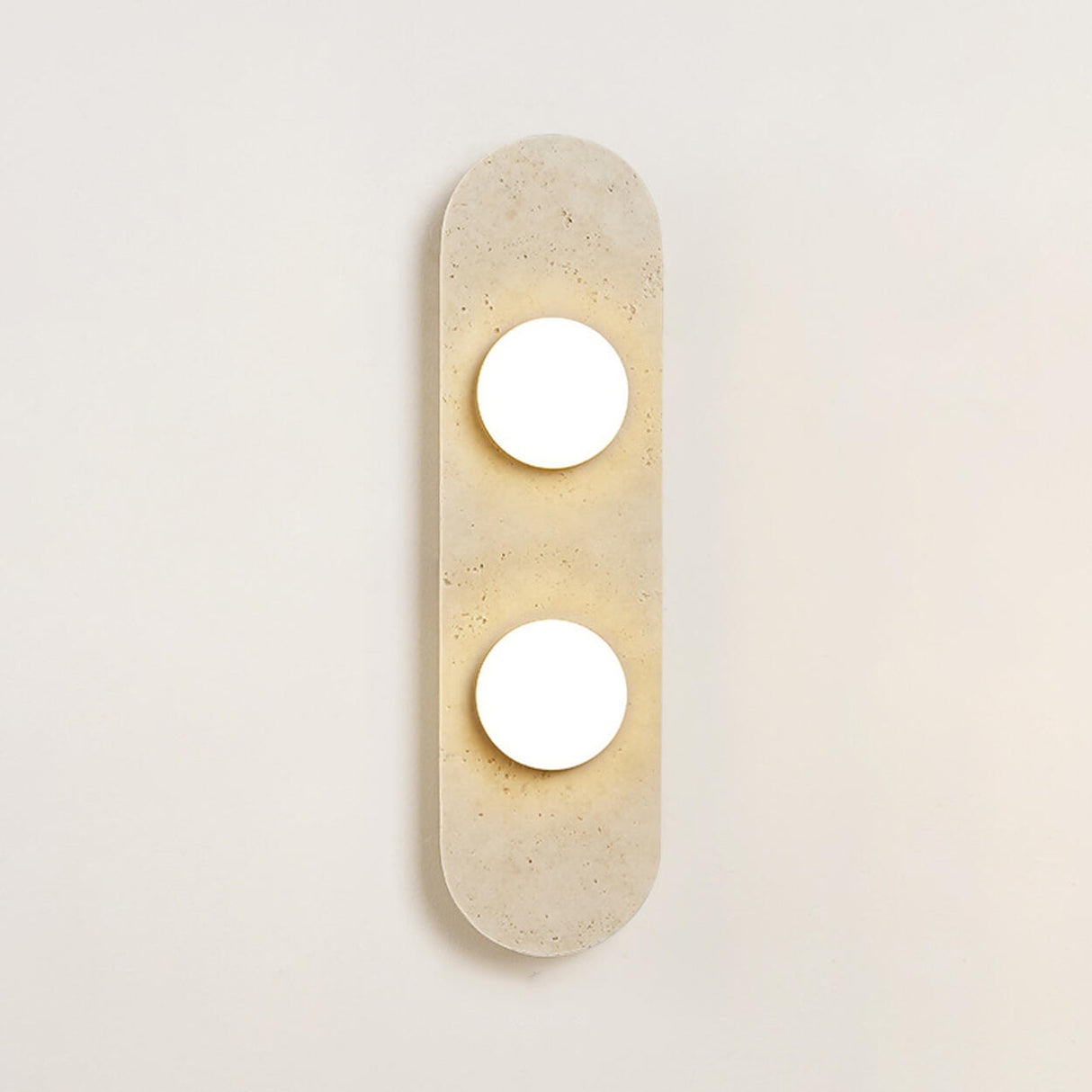 Modern Minimalist Beige Stone Wall Light Fixture Image - 3