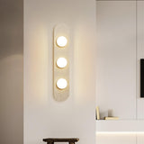 Modern Minimalist Beige Stone Wall Light Fixture Image - 4