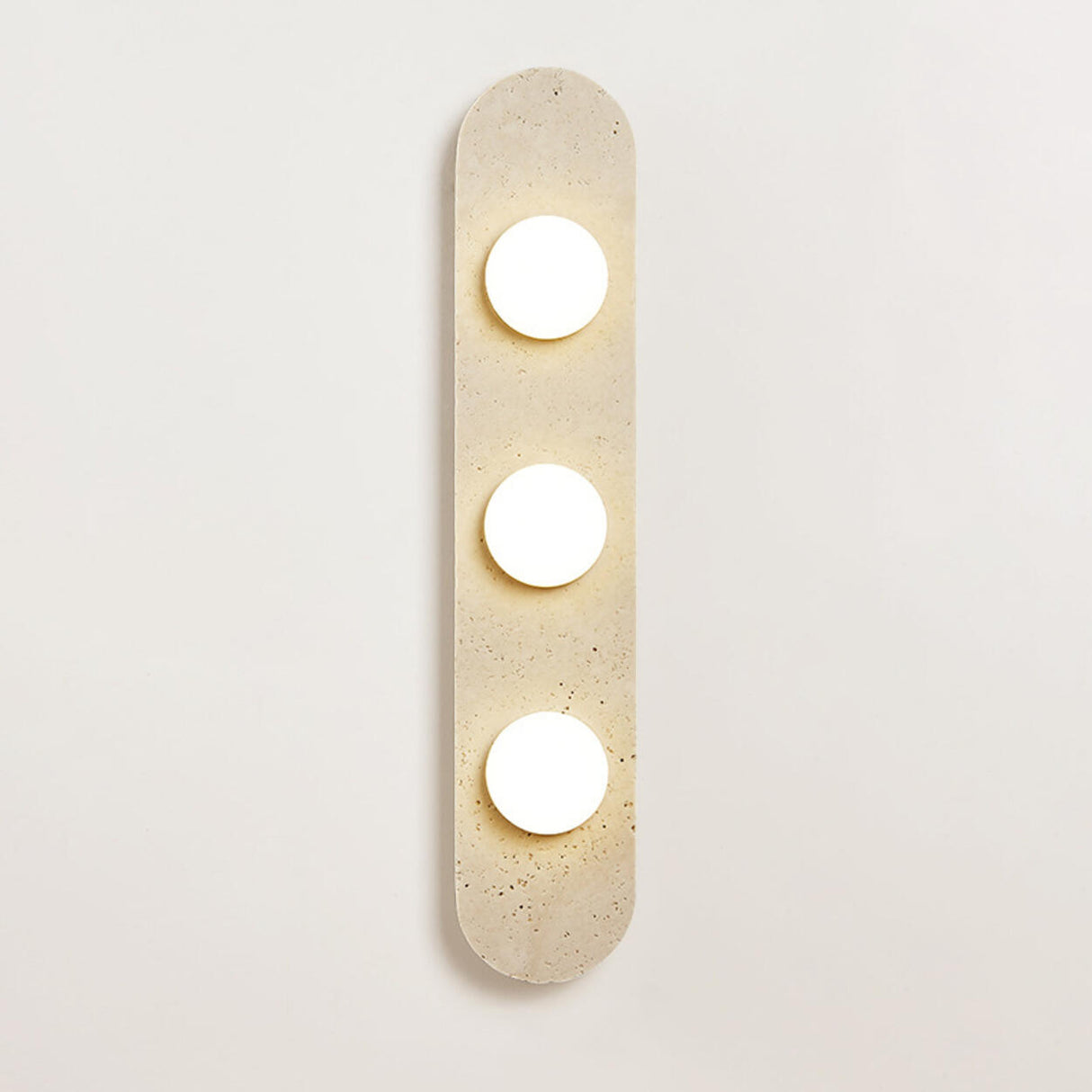 Modern Minimalist Beige Stone Wall Light Fixture Image - 5