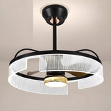 Modern Minimalist Black Circle Ceiling Fan with Light Image - 6