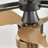 Modern Minimalist Black Circle Ceiling Fan with Light Image - 9