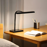 Modern Minimalist Black LED Rectangular Base Desk Lamp Image - 2