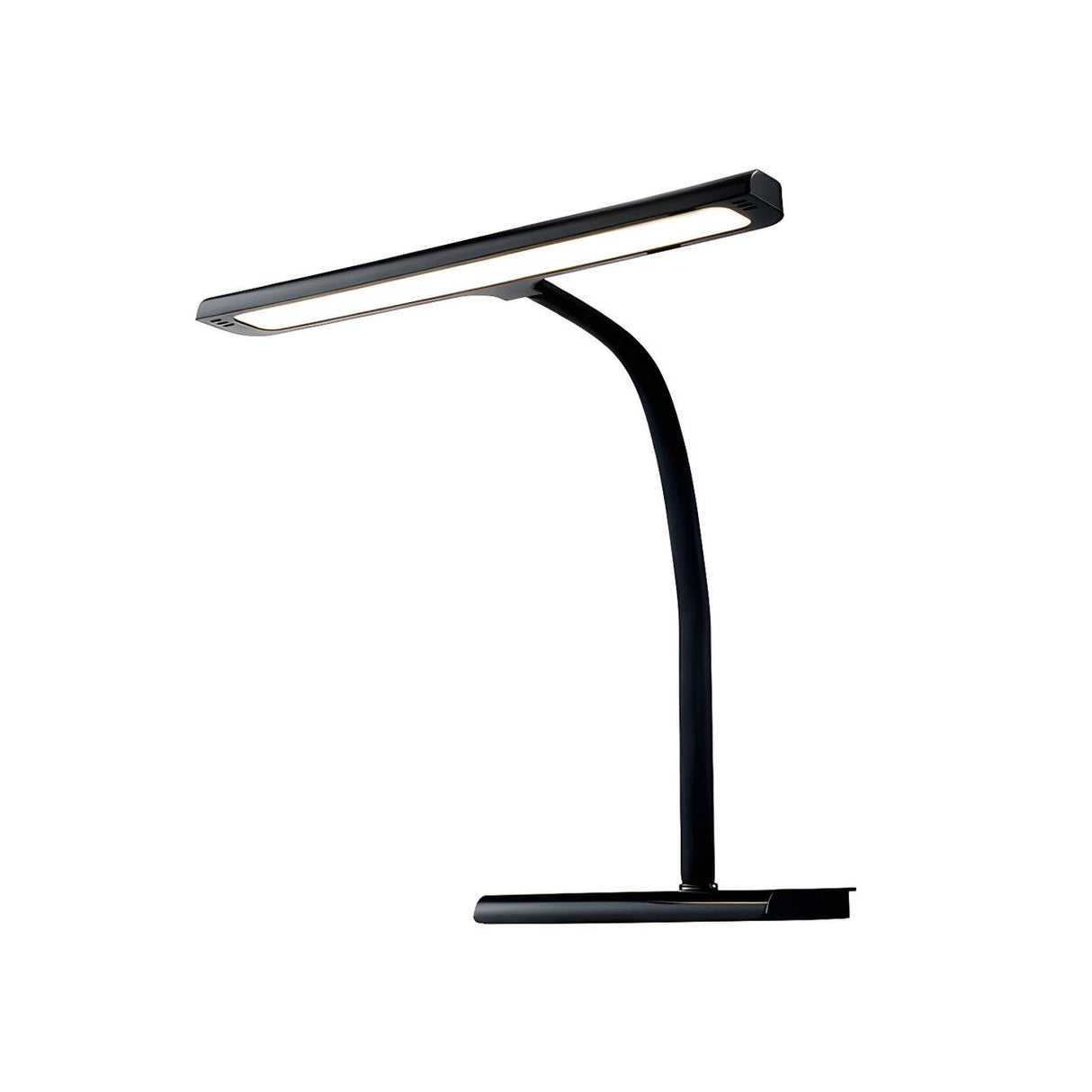 Modern Minimalist Black LED Rectangular Base Desk Lamp Image - 5