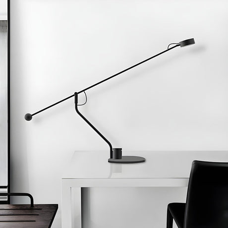 Modern Minimalist Black Linear Iron LED Table Lamp Image - 1