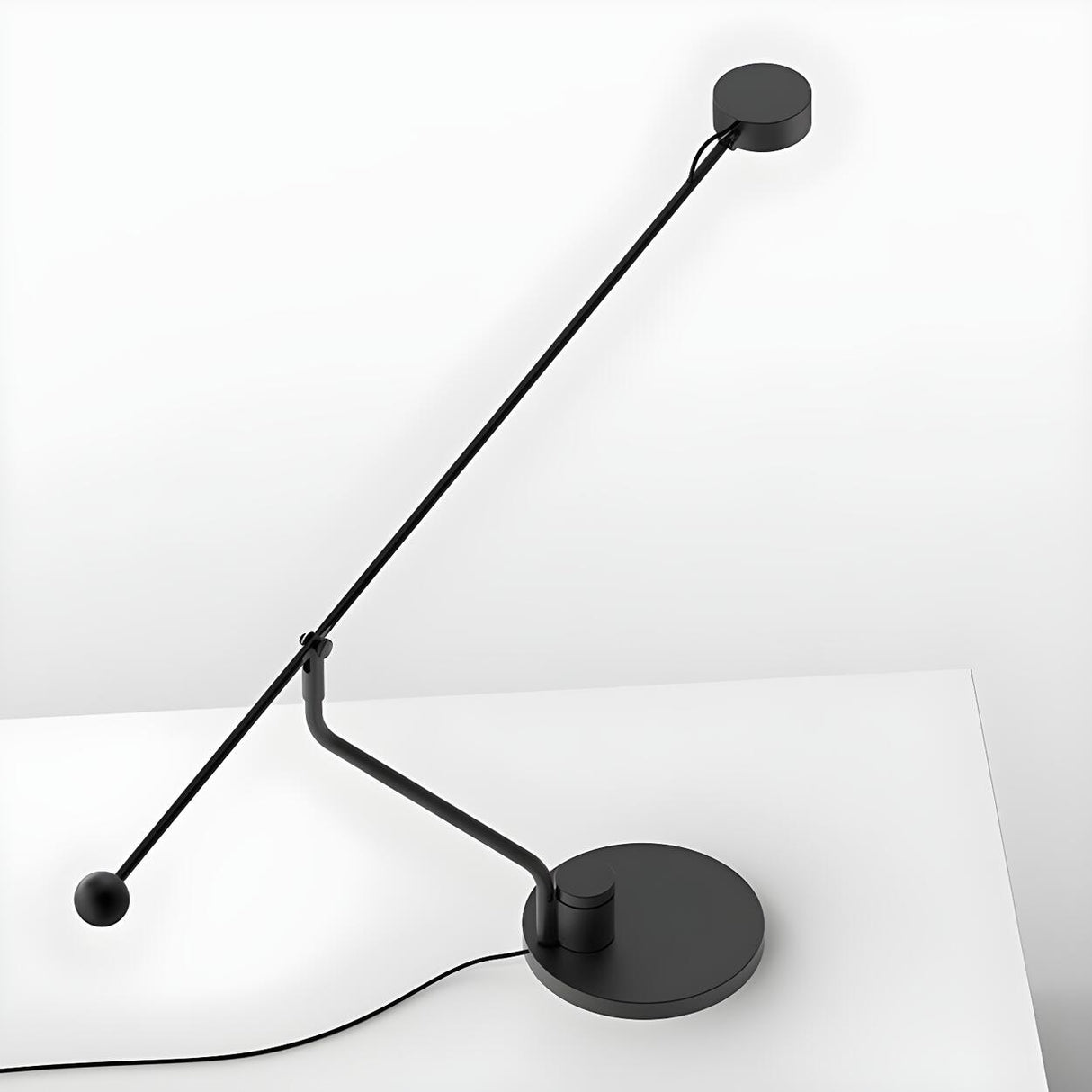 Modern Minimalist Black Linear Iron LED Table Lamp Image - 10