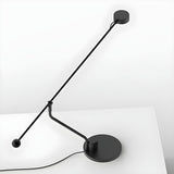 Modern Minimalist Black Linear Iron LED Table Lamp Image - 10