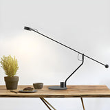 Modern Minimalist Black Linear Iron LED Table Lamp Image - 11