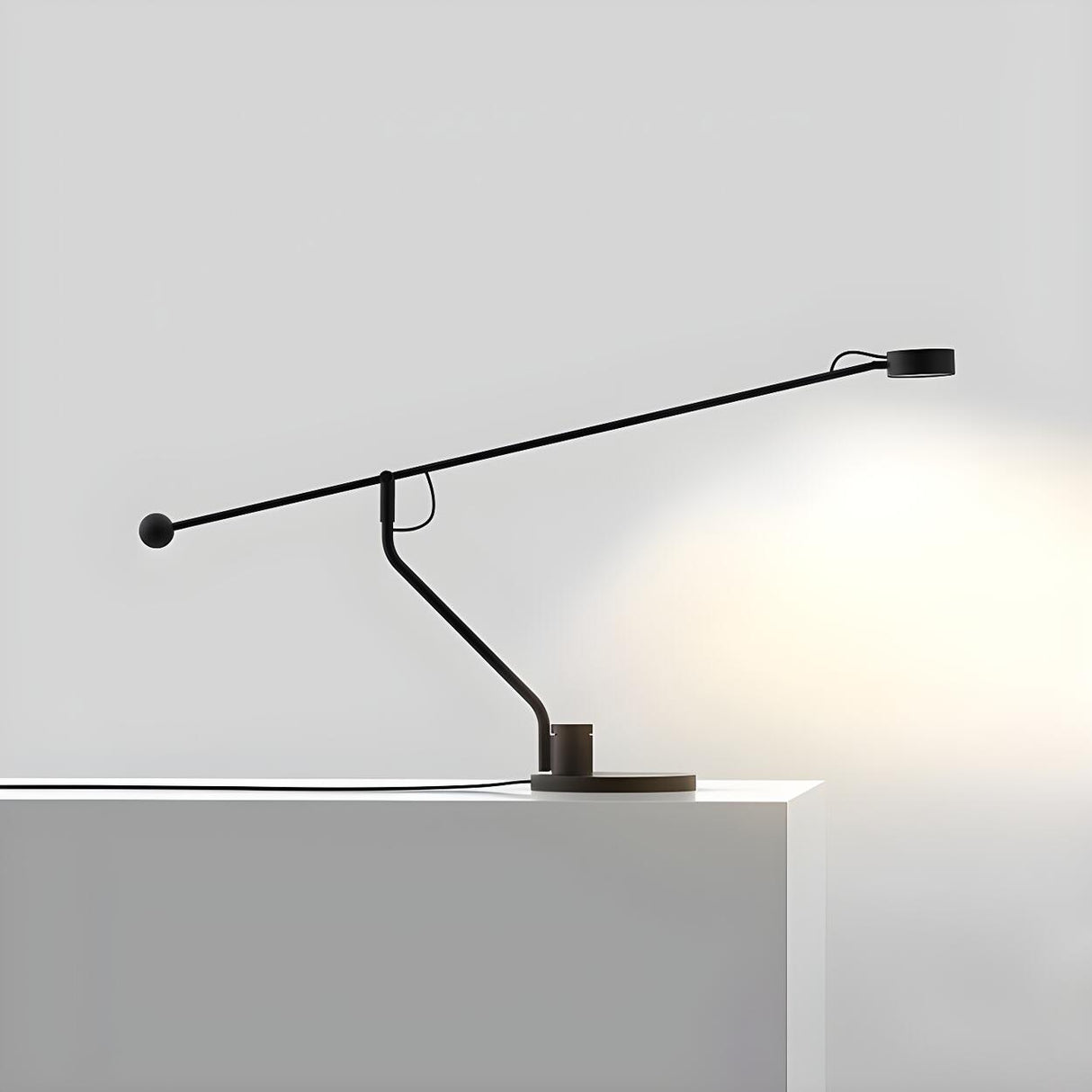 Modern Minimalist Black Linear Iron LED Table Lamp Image - 2