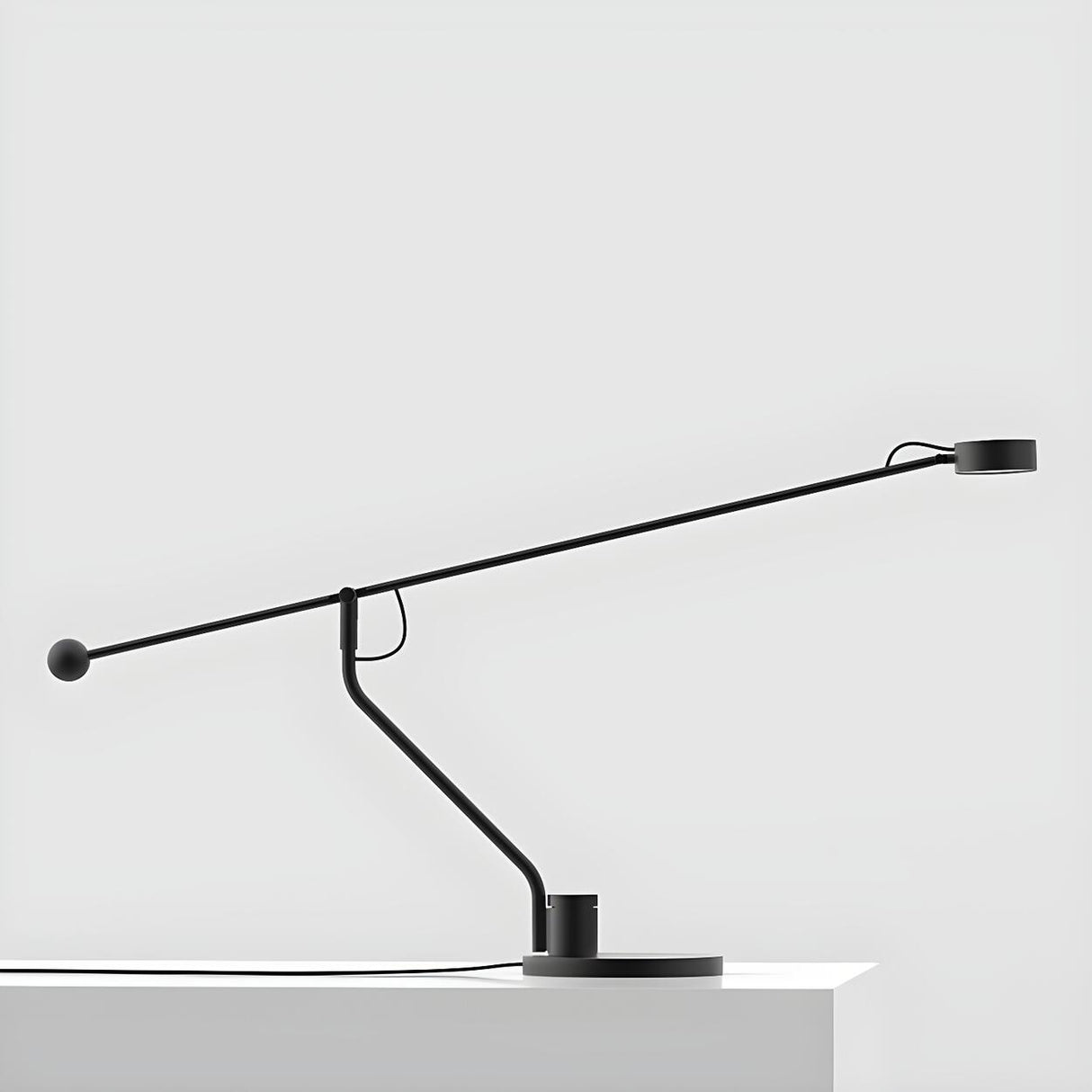 Modern Minimalist Black Linear Iron LED Table Lamp Image - 5