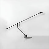 Modern Minimalist Black Linear Iron LED Table Lamp Image - 8