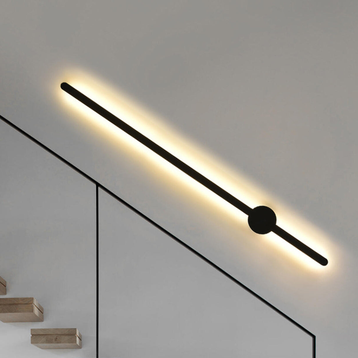 Modern Minimalist Black Linear LED Wall Sconce Image - 12