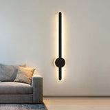 Modern Minimalist Black Linear LED Wall Sconce Image - 4