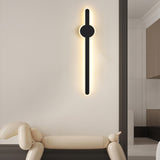 Modern Minimalist Black Linear LED Wall Sconce Image - 5