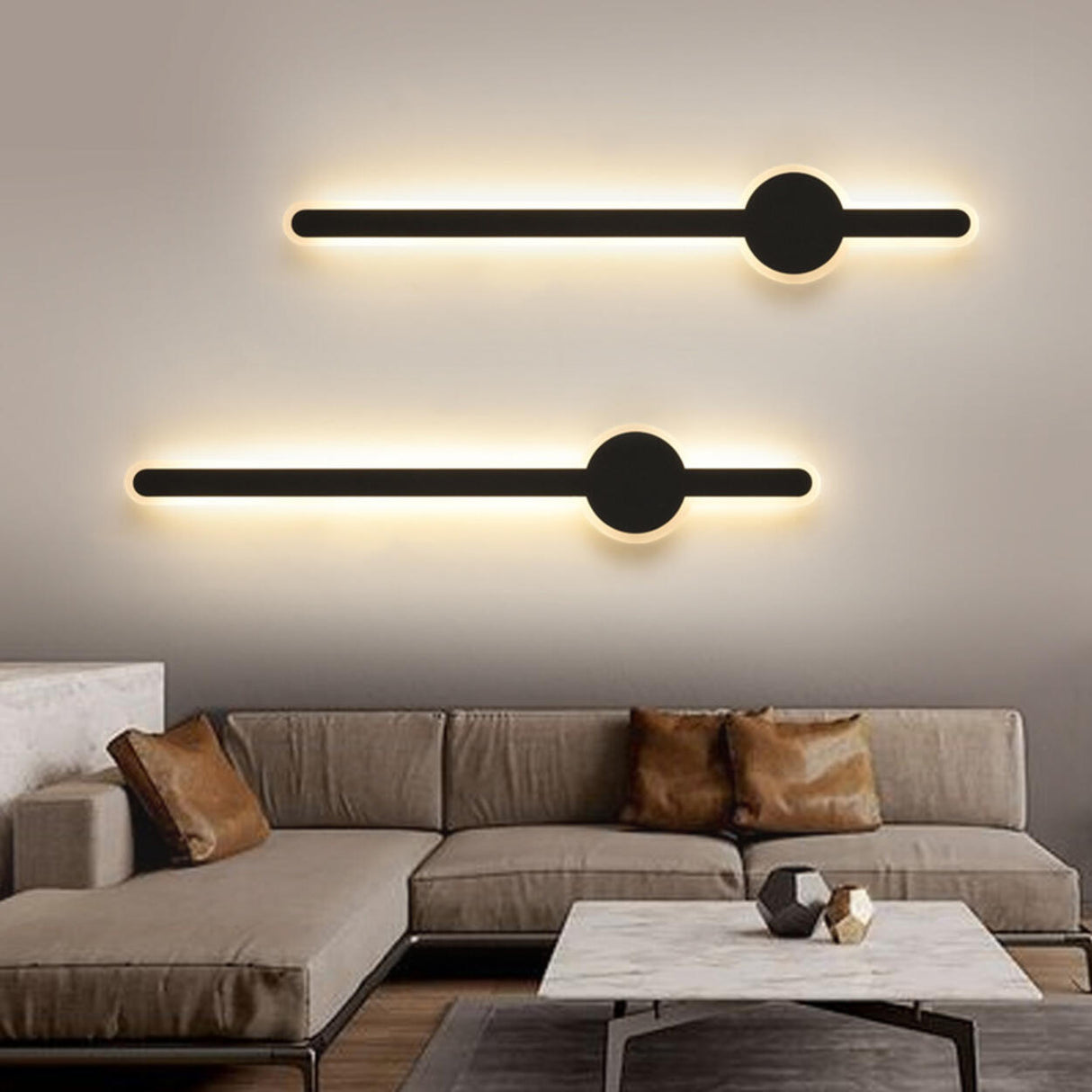 Modern Minimalist Black Linear LED Wall Sconce Image - 6