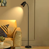 Modern Minimalist Black Metal Barrel Arc Floor Lamp Image - 1