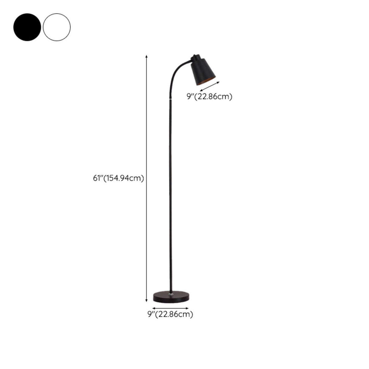 Modern Minimalist Black Metal Barrel Arc Floor Lamp 