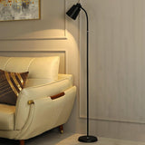 Modern Minimalist Black Metal Barrel Arc Floor Lamp Image - 4