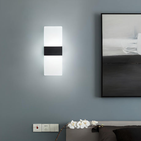 Modern Minimalist Black Rectangular LED Wall Sconce Image - 1