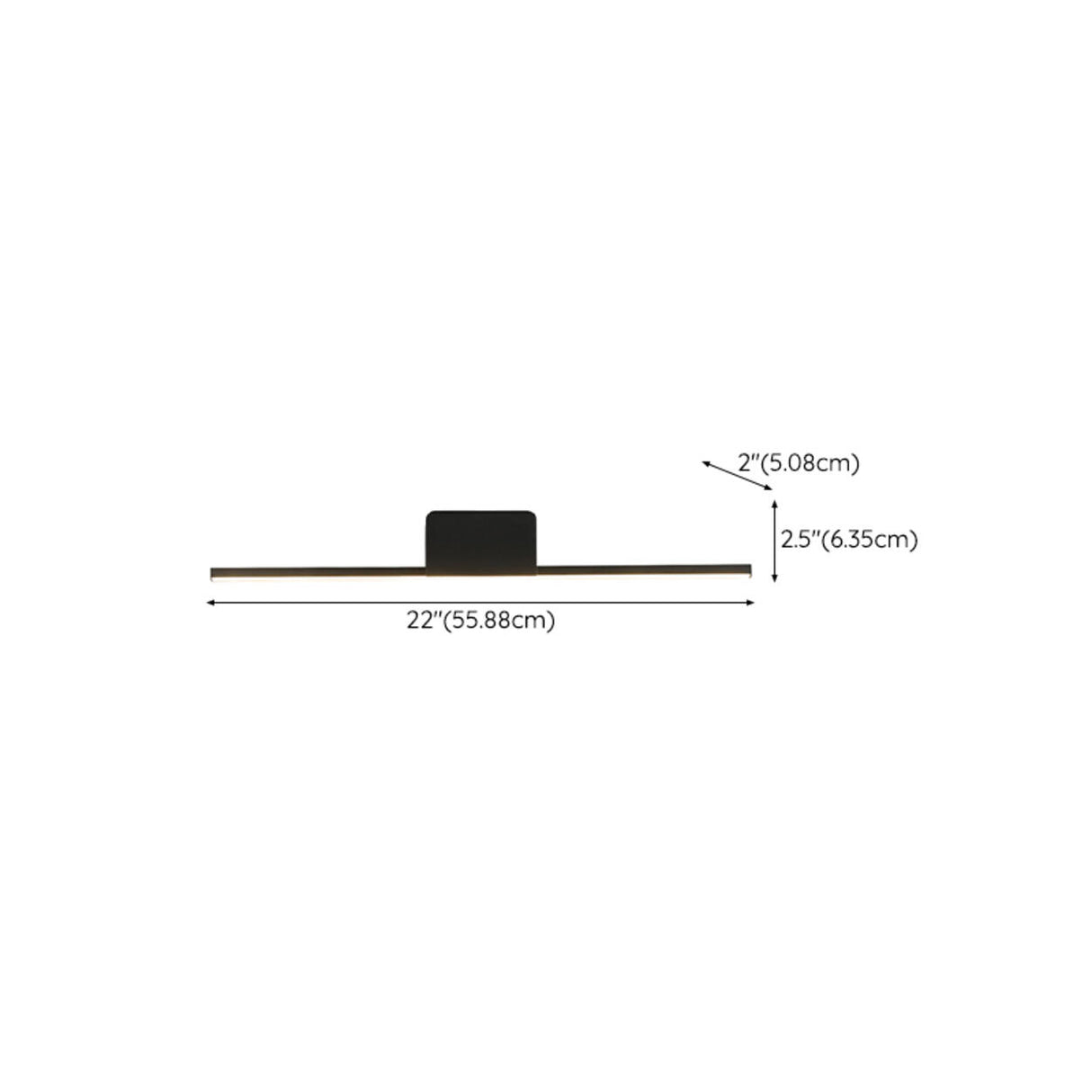 Modern Minimalist Black Up Down LED Vanity Light Image - 24