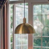 Modern Minimalist Brass Bowl Metal Pendant Light Image - 1