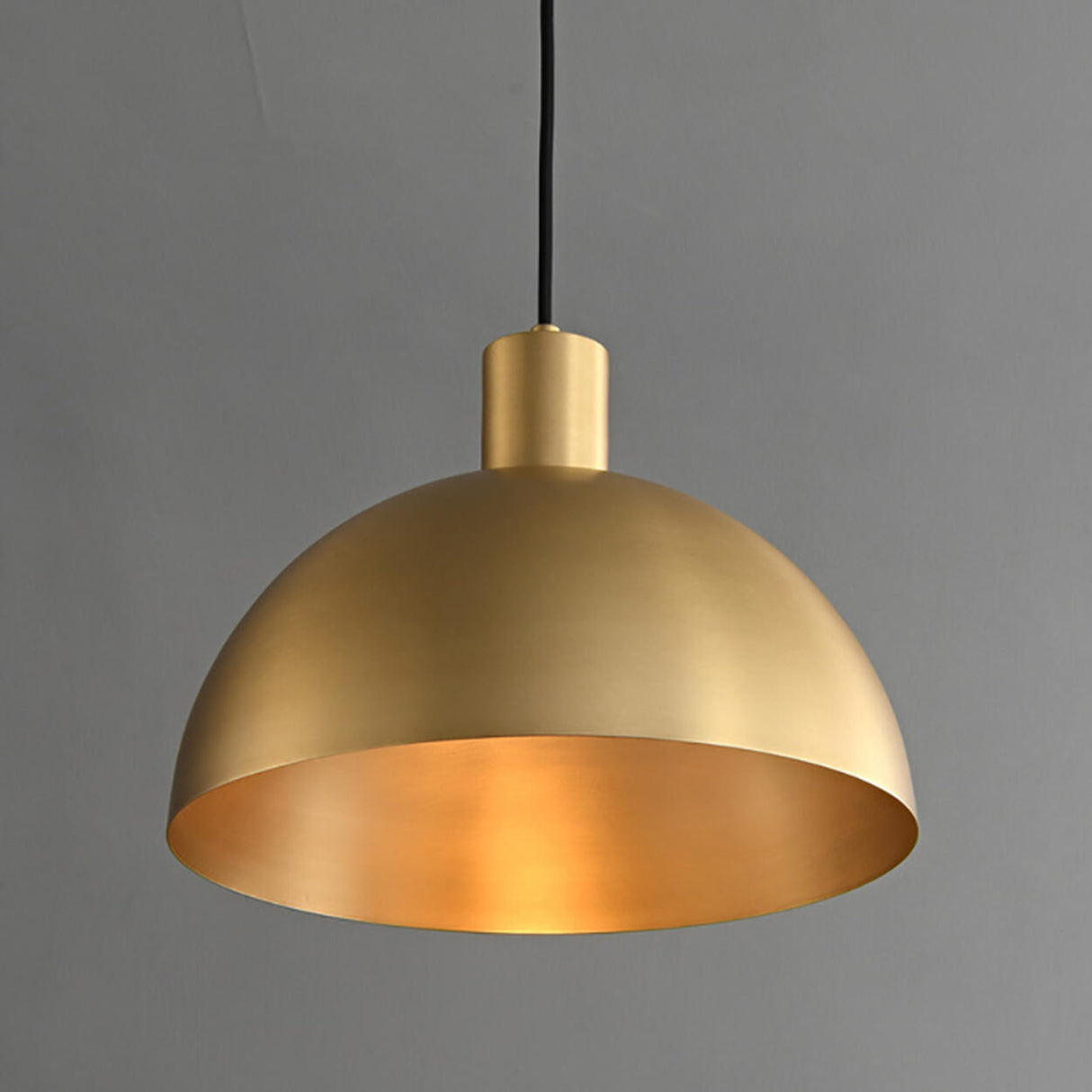 Modern Minimalist Brass Bowl Metal Pendant Light Image - 10