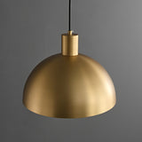 Modern Minimalist Brass Bowl Metal Pendant Light Image - 11