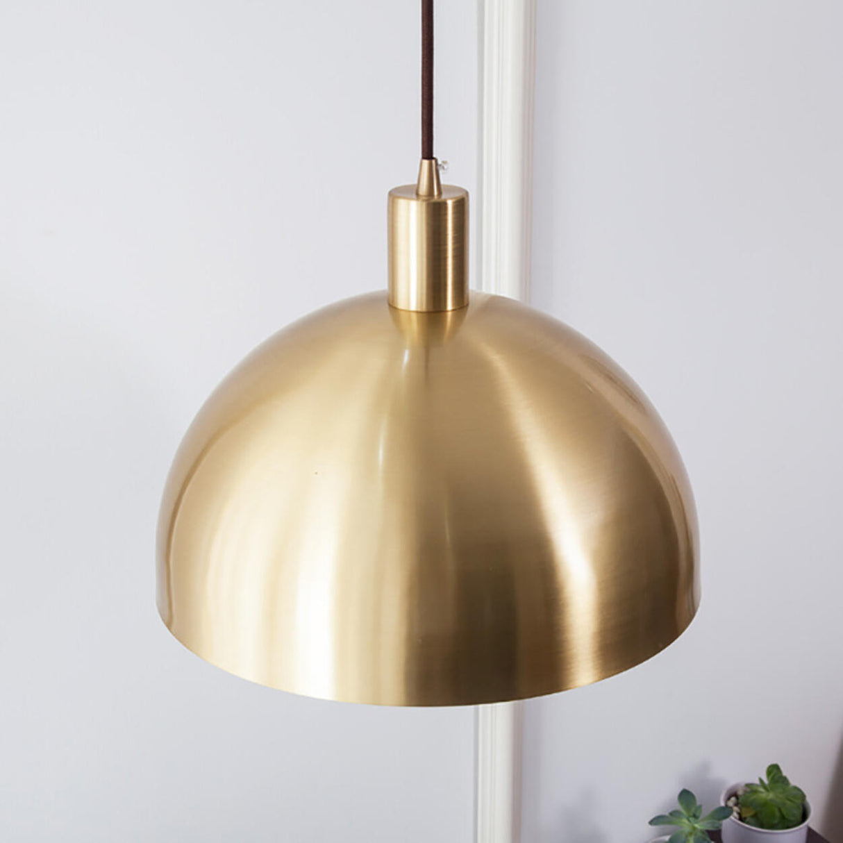 Modern Minimalist Brass Bowl Metal Pendant Light Image - 3