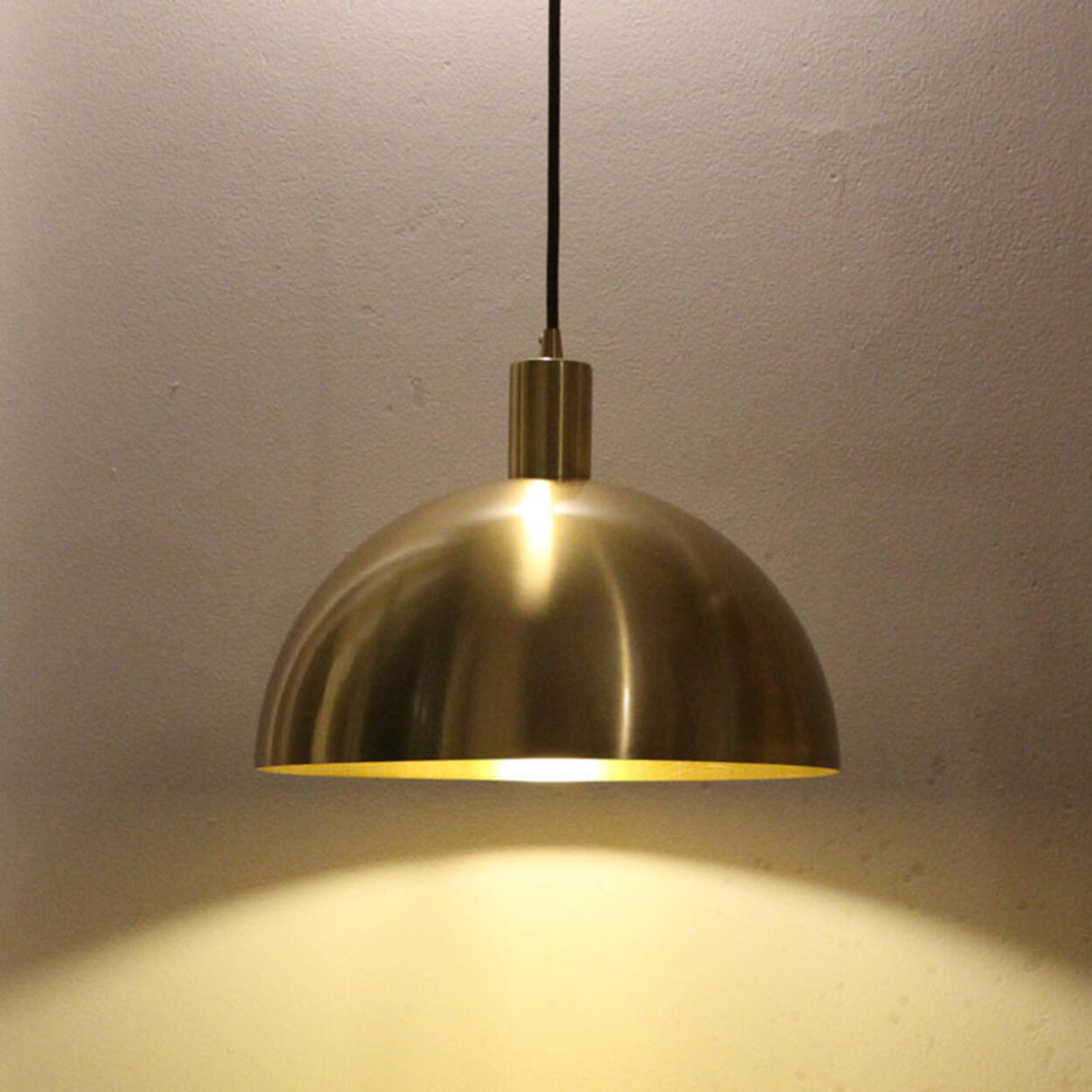 Modern Minimalist Brass Bowl Metal Pendant Light Image - 4