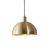 Modern Minimalist Brass Bowl Metal Pendant Light Image - 5