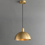 Modern Minimalist Brass Bowl Metal Pendant Light Image - 7