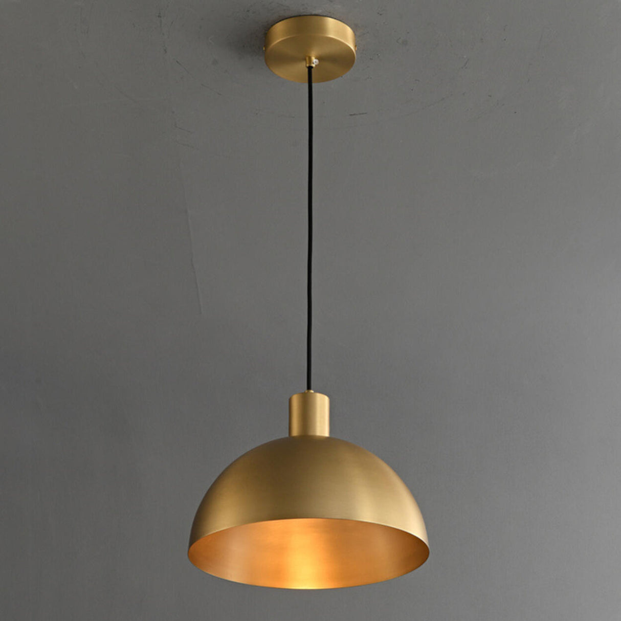 Modern Minimalist Brass Bowl Metal Pendant Light Image - 8