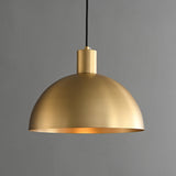 Modern Minimalist Brass Bowl Metal Pendant Light Image - 9