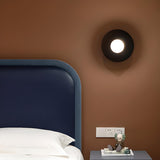 Modern Minimalist Circle Metal Bedside Wall Sconce Image - 1