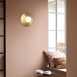 Modern Minimalist Circle Metal Bedside Wall Sconce Image - 3