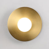 Modern Minimalist Circle Metal Bedside Wall Sconce Image - 7