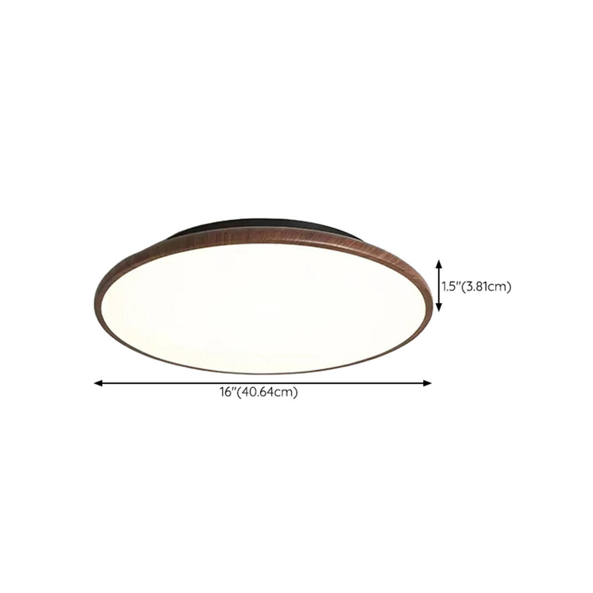 Modern Minimalist Circle Walnut Flush Mount Light Image - 18