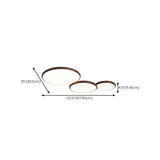 Modern Minimalist Circle Walnut Flush Mount Light Image - 20