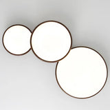 Modern Minimalist Circle Walnut Flush Mount Light Image - 9