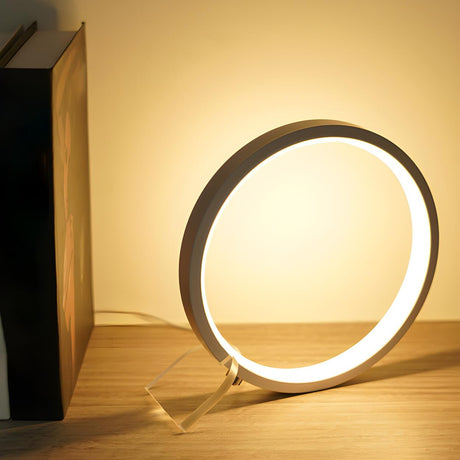 Modern Minimalist Circular LED Bedside Decor Table Lamp Image - 1