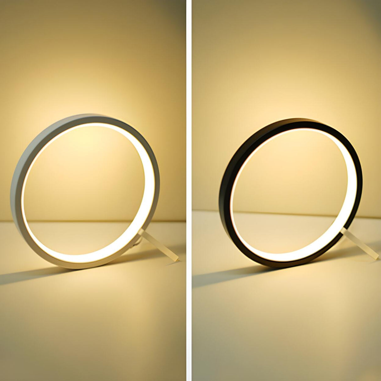 Modern Minimalist Circular LED Bedside Decor Table Lamp Image - 10